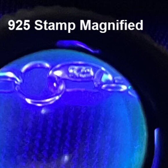 Vintage Art Glass 3D Blue Flower Pendant on Sterling Silver Chain - Picture 7 of 8